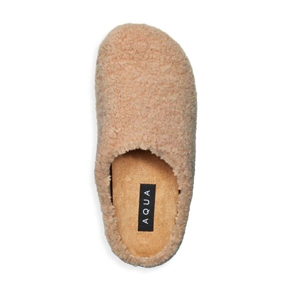 AQUA Womens Beige Chami Round Toe Slip On Slippers 7 M - Picture 4 of 4